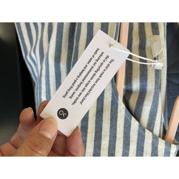 OUTERKNOWN New Denim Project Boatneck Blue Striped Dress Size Large NWT $98 - Picture 10 of 13